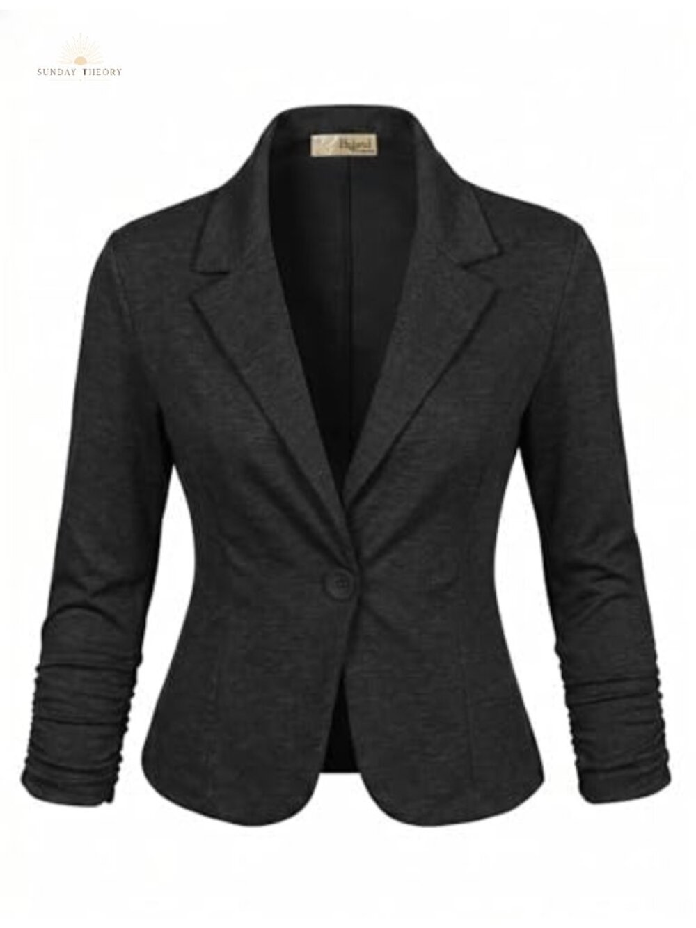 Ponte Cardigan Blazer 3/4 Sleeve Button Notch Collar Business Casual Work